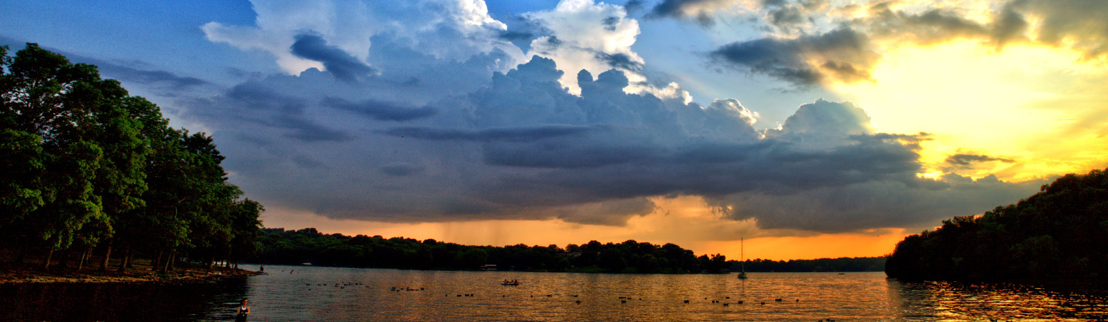 sunset overlooking a lake