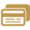 gold credit and debit cards icon