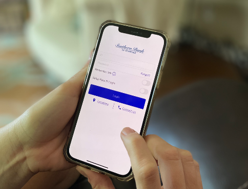 image of bank app on a phone