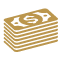 gold stack of money icon