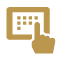 gold finger on a calculator icon
